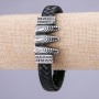 Armband Kuli, Länge 21 cm, Dicke 15 mm, schwarzes Öko-Leder