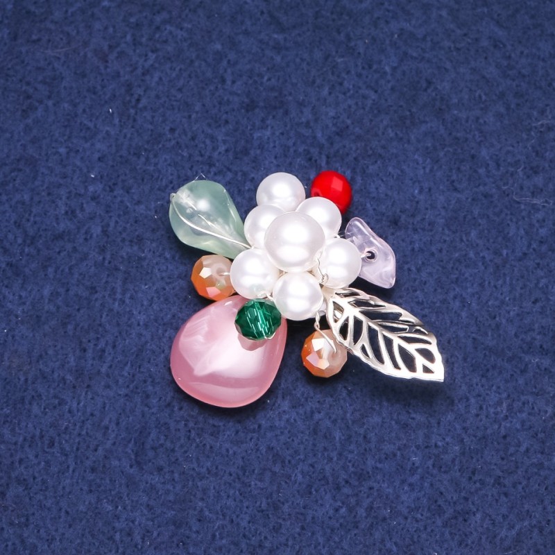 Brosche Blume aus Achat 38×55 mm