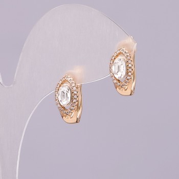 Ohrringe Xuping mit Swarovski-Kristallen, Weiß, Durchmesser 15×8 mm, vergoldet