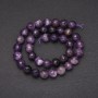 Facettierte Amethyst-Perlen auf Schnur aus Naturstein, Durchmesser ca. 10 mm, Länge 38 cm