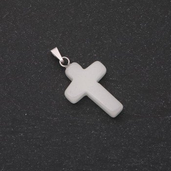 Anhänger Kreuz aus Onyx mit türkisfarbener Ausstrahlung 18×27 mm+