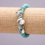 Armband mit Türkis und Anhängern, Durchmesser 8 mm, Länge 18 cm