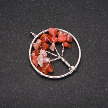 Anhänger „Baum des Glücks“ Karneol, Durchmesser 30 mm