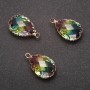 Anhänger „Tropfen“ Regenbogenfarben, goldene Fassung 13×21 mm