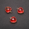 Herz-Anhänger in Orange-Gelb, goldfarbene Fassung 12×15 mm