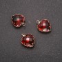 Anhänger „Herz“ in Rot-Grün-Farbton, goldfarbene Fassung 12×15 mm