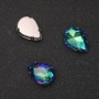 Preis pro Packung /10 Stück. Aufgenähter Kristall in Tropfenform 10×14 mm grün-blau