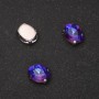 Preis pro Packung / 10 Stück – Aufgenähter Kristall mit Zapfen Oval 8x10 mm blau-himbeerfarben