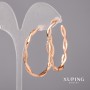 Ohrringe Xuping – Ringe mit weißen Steinen, 4x42 mm, 18K Vergoldung