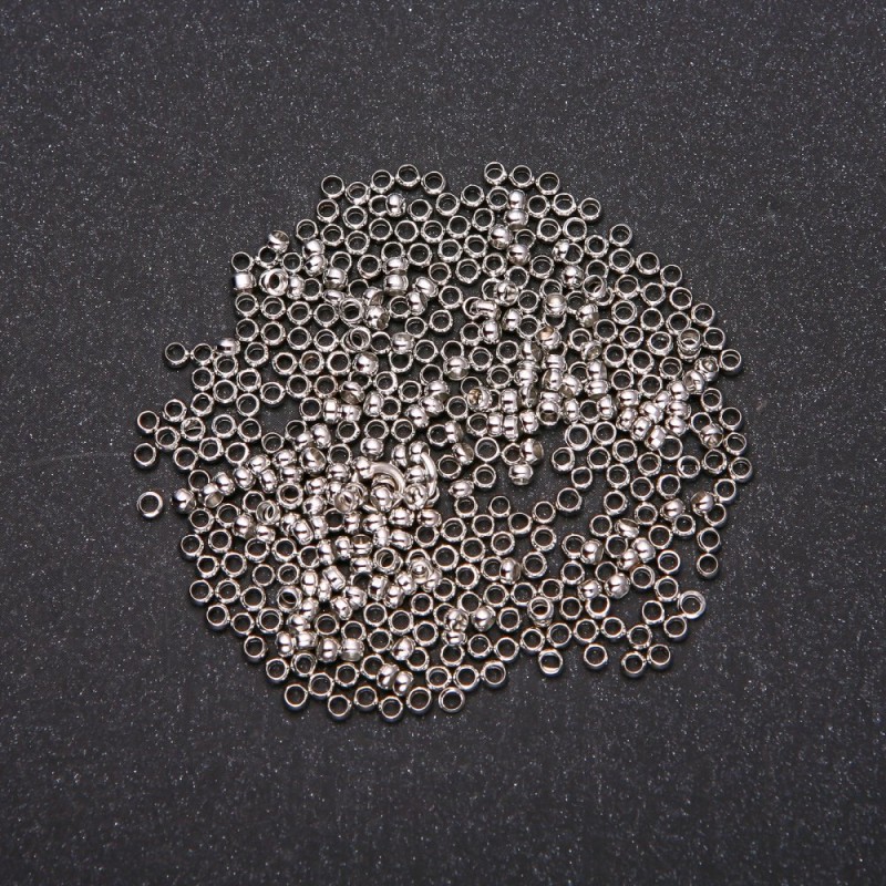 Crimp-Fixierungen «Zahipi», Durchmesser 2,5 mm, Metallfarbe «Silber» 6 Gramm