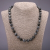 Kette aus natürlichem Schneeflocken-Obsidian Tränen der Apachen glatte Kugel, Durchmesser 10(±)mm, Länge 50 cm