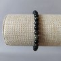 Armband aus goldfarbenem Obsidian, Naturstein, auf elastischem Gummiband, glatte Kugeln, Durchmesser 6,5 mm, Länge 18 cm
