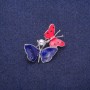 Ausverkauf! Brosche 'Schmetterlinge mit Punkten' blau-rote Emaille 33×25 mm