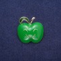 Apfel-Brosche mit grüner Emaille, goldfarbenem Metall, 30×30 mm