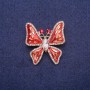 Reduziert! Schmetterlingsbrosche mit Emaille und Kristallen, goldfarbenes Metall 32×35 mm