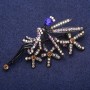 Brosche Fee mit Strass, schwarze Emaille 39 × 73 mm