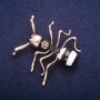 Ausverkauf! Brosche Ameise mit Emaille und Kristallen, goldfarbenes Metall 44×45 mm