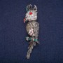 Ausverkauf! Brosche „Kakadu-Papagei“ 7×1,5 cm aus grauem Metall