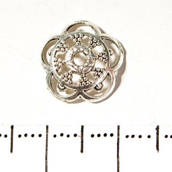 Beadkappe Einsatz Dekor, Durchmesser 12 mm, Verpackung 20 g, ± 35 Stück