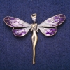 Brosche Fee mit violettem Kristall