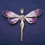 Brosche Fee mit violettem Kristall