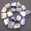 Unbearbeitete Sodalit-Nugget-Perlen, auf Schnur, Durchmesser 20×26 mm