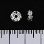 Rondell-Abstandshalter mit weißen Strasssteinen, Silber, 7 mm, 100 Stück pro Packung