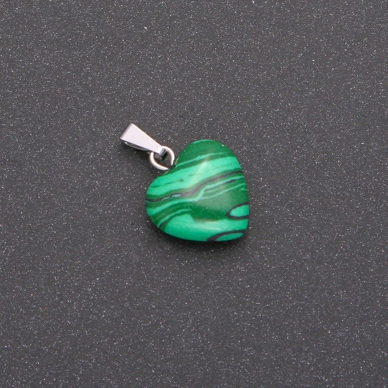 Herz-Anhänger aus Malachit (gepresst) 14×14×23 mm