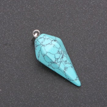 Anhänger 'Pendel' aus grünem Türkis 40×30×13 mm