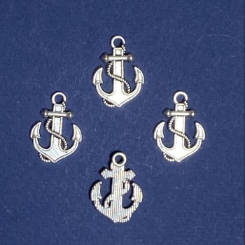 Anhänger Anker silberfarben 26×18 mm, Verpackung 20 g, ±9 Stück