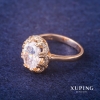 Xuping-Ring mit weißem Stein, 18K-Vergoldung, Größe 16
