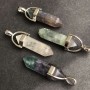 Anhänger Sechseck aus Fluorit, 39×32×9 mm
