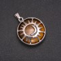 Anhänger aus Tigerauge in einer Sonnenfassung „Sonne“, Durchmesser 27 mm