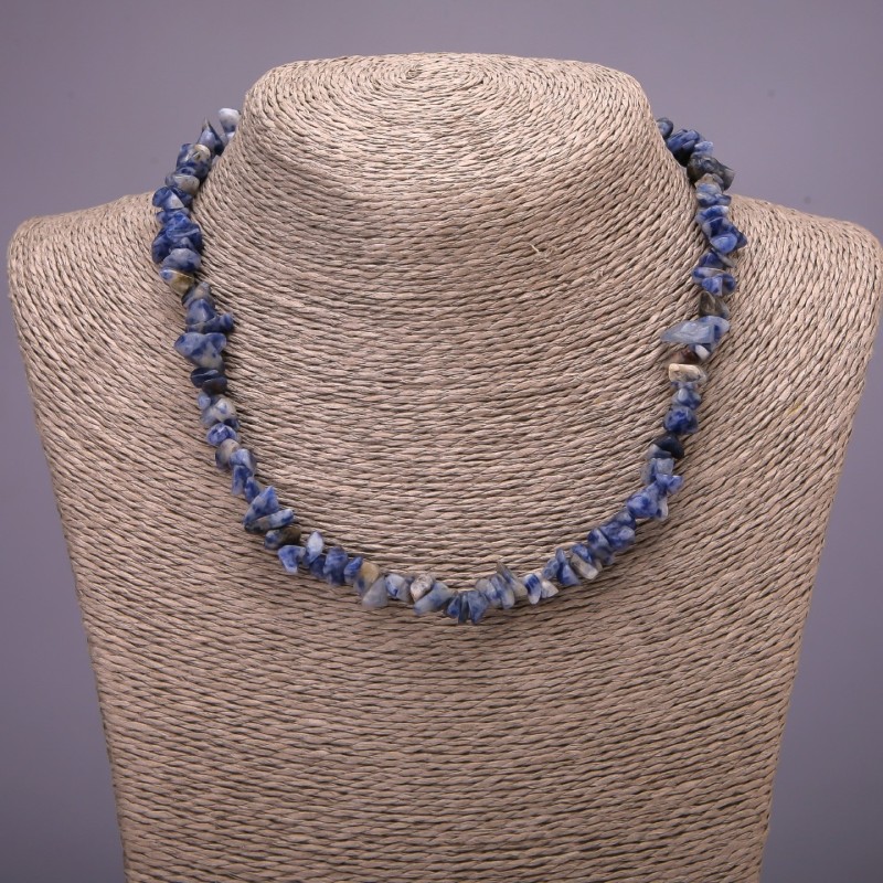 Sodalit-Nugget-Kette, Durchmesser ca. 7 mm, Länge 45 cm