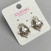 Xuping-Ohrstecker mit weißen Steinen, 16×21 mm, 18K-Goldveredelung, Rhodium