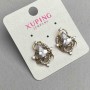 Xuping-Ohrstecker mit weißen Steinen, 16×21 mm, 18K-Goldveredelung, Rhodium