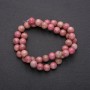 Rhodochrosit-Naturperlen, glatte Kugeln, Durchmesser ca. 8 mm, auf Schnur, Länge ca. 38 cm+