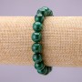 Armband aus Malachit, glatte Kugeln, Durchmesser ca. 10 mm, auf elastischer Schnur, Länge 18 cm