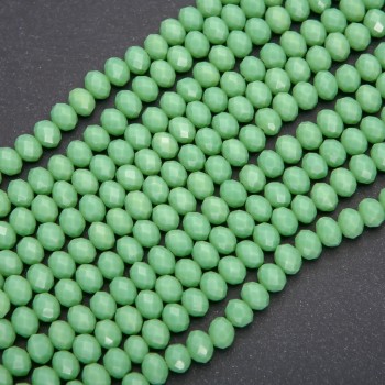 Matte grüne Rondellen aus tschechischem Kristall, Durchmesser 8×6 mm, Schnur 38 cm lang