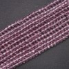 Perlen aus tschechischem Kristall, glyzinienfarbene Rondellen, transparent, petrolfarbener Glanz, Durchmesser 6×4,5 mm, auf Schnur, Länge 38 cm