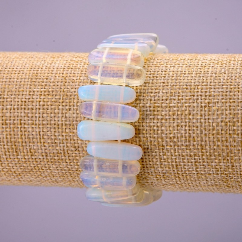 Mondstein-Stäbchenarmband, Durchmesser ca. 6×20 mm, Länge ca. 18 cm