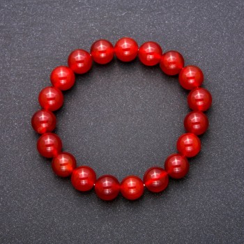Armband aus Karneol – glatte Kugeln, Durchmesser ca. 10 mm, Länge 18 cm