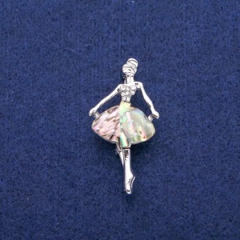 Brosche Ballerina mit Haliotis-Perlmutt