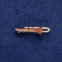 Brosche Rohr mit gelben Strasssteinen 15×41 mm, goldfarbenes Metall