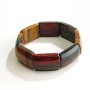 Elastisches Armband aus Tigerauge, Falkenauge und Ochsenauge