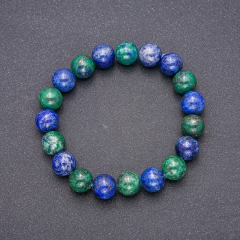 Armband aus Azurit – glatte Kugeln, Durchmesser ca. 10 mm, Länge 18 cm, auf Elastikband