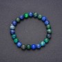 Armband aus Azurit – glatte Kugeln, Durchmesser ca. 8 mm, Länge 18 cm auf elastischer Schnur