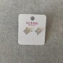 Xuping Kugel-Ohrstecker mit weißen Steinen 12 mm, Vergoldung 18K, Rhodium