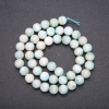 Larimar-Perlen aus Naturstein, glatte Kugeln, Durchmesser ca. 8 mm, Länge 38 cm