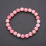 Armband aus Rhodochrosit, auf elastischem Gummiband, glatte Kugeln, Ø ca. 10 mm, Länge 18 cm